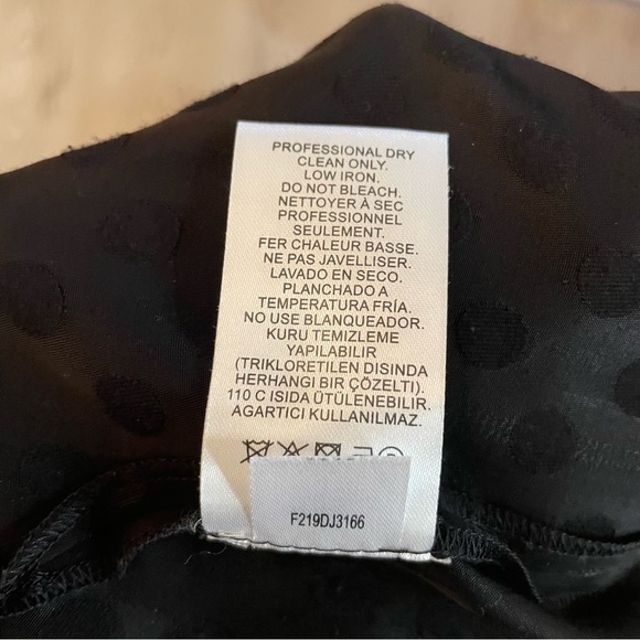 Tibi Black Polka Dot Jacquard Pleated Sculpted Pant High Rise Drawstring Jogger - Picture 10 of 10